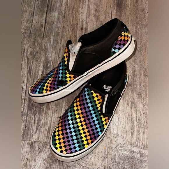 Vans Asher Mini Check Slide Ons sz 6 - Picture 2 of 5